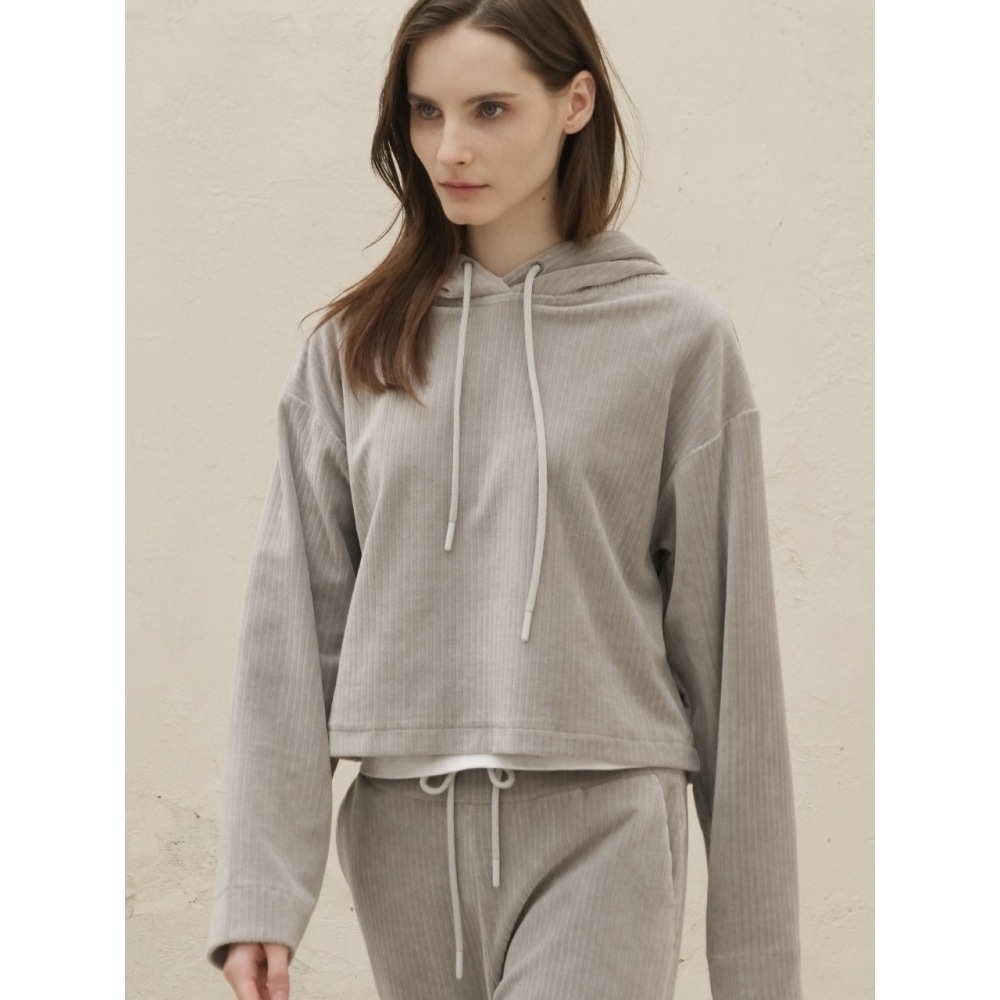 ACUD ベロアクロップドフーディー L. グレー 7,820円