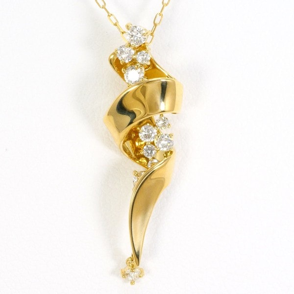 K18 18金 YG イエローゴールド ネックレス ダイヤ 0.30 約45cm ジュエリー 中古