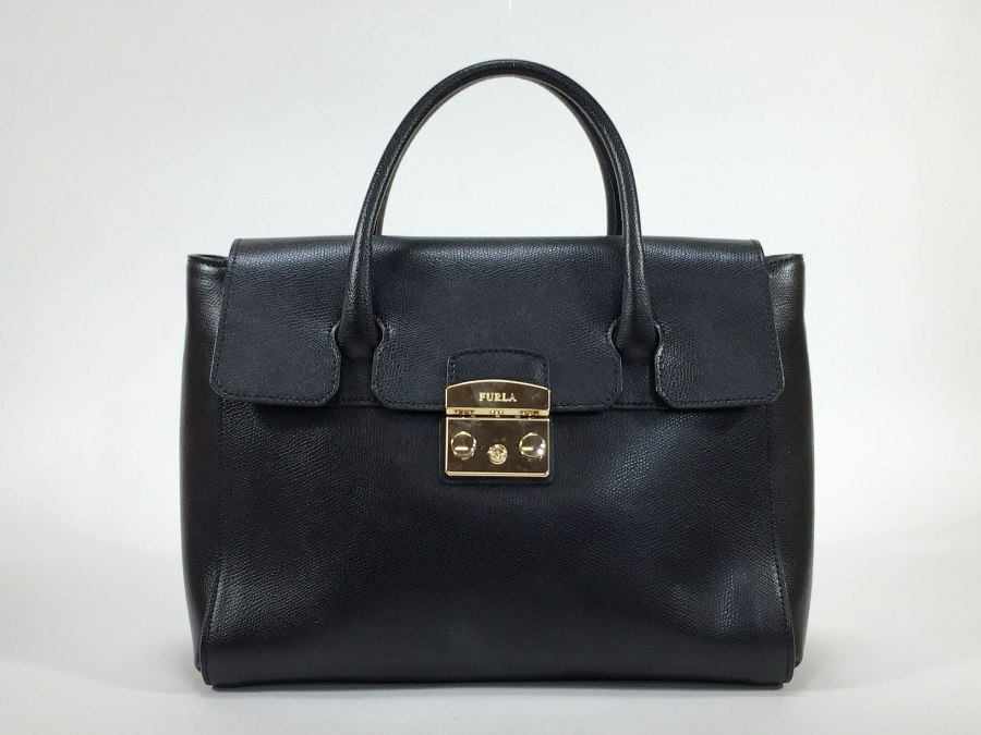 ハンドバッグ メトロポリス レザー ブラック 【中古品】