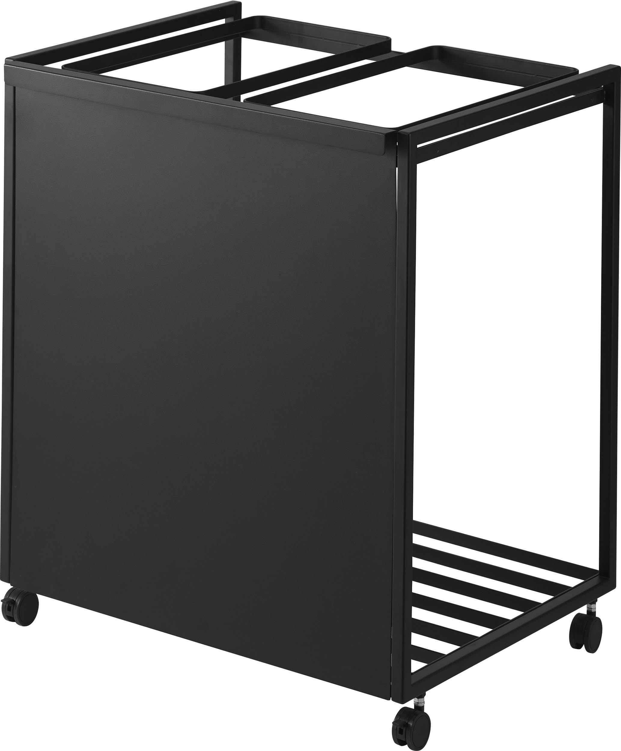 山崎実業(Yamazaki) 目隠し 分別 ダストワゴン 45L 2分別 ブラック W52×D43×H60cm(キャスター含む) タワー tower ハンドル・キャスター付き ゴミ箱 フタなし 182