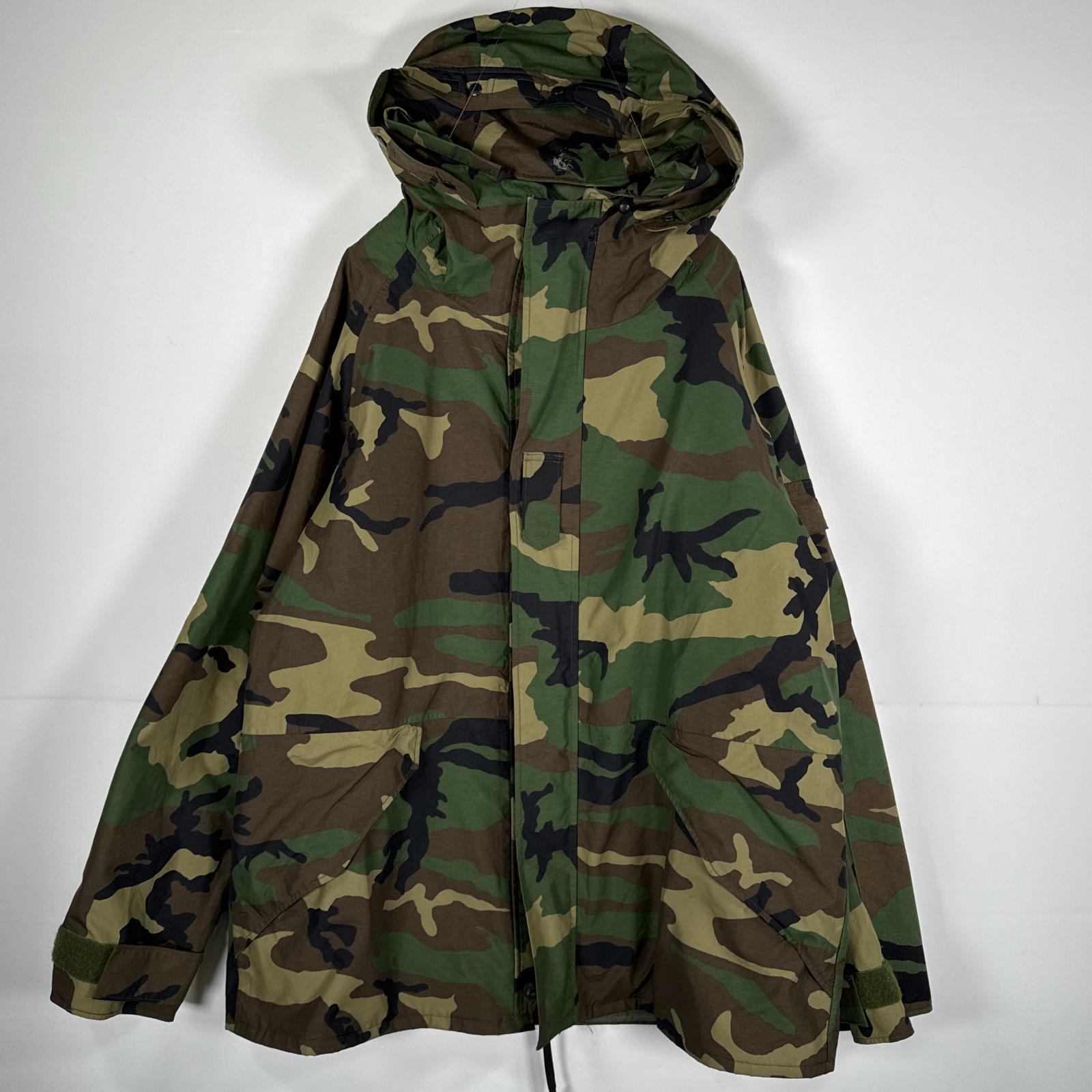 古着 ミリタリージャケット ECWCS GORE-TEX ウッドランド ゴアテックスパーカー 米軍 実物 大きいサイズ 迷彩 カモフラ XL long メンズ