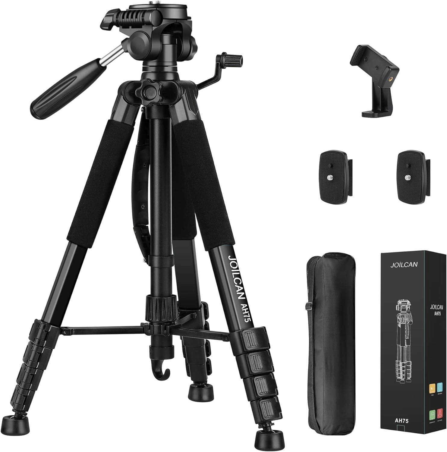 カメラ用三脚 188cm 3WAY雲台 軽量 収納袋付き 一眼レフ・スマホ対応