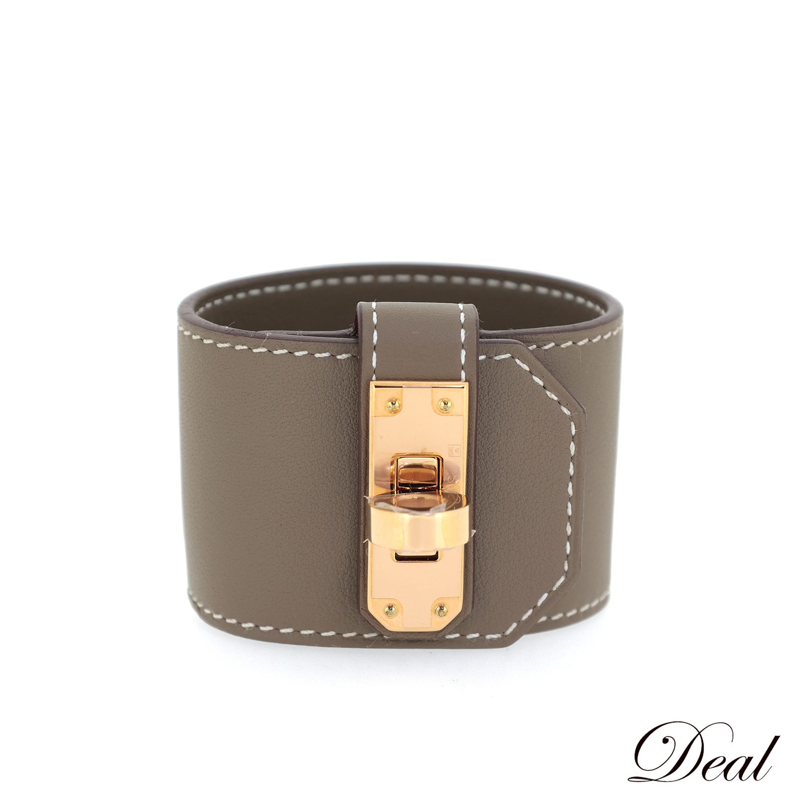 未使用 展示品 エルメス ケリーツイスト GM エトゥープ ピンクゴールド金具 B刻印 T1 ベージュ レディース ブレスレット