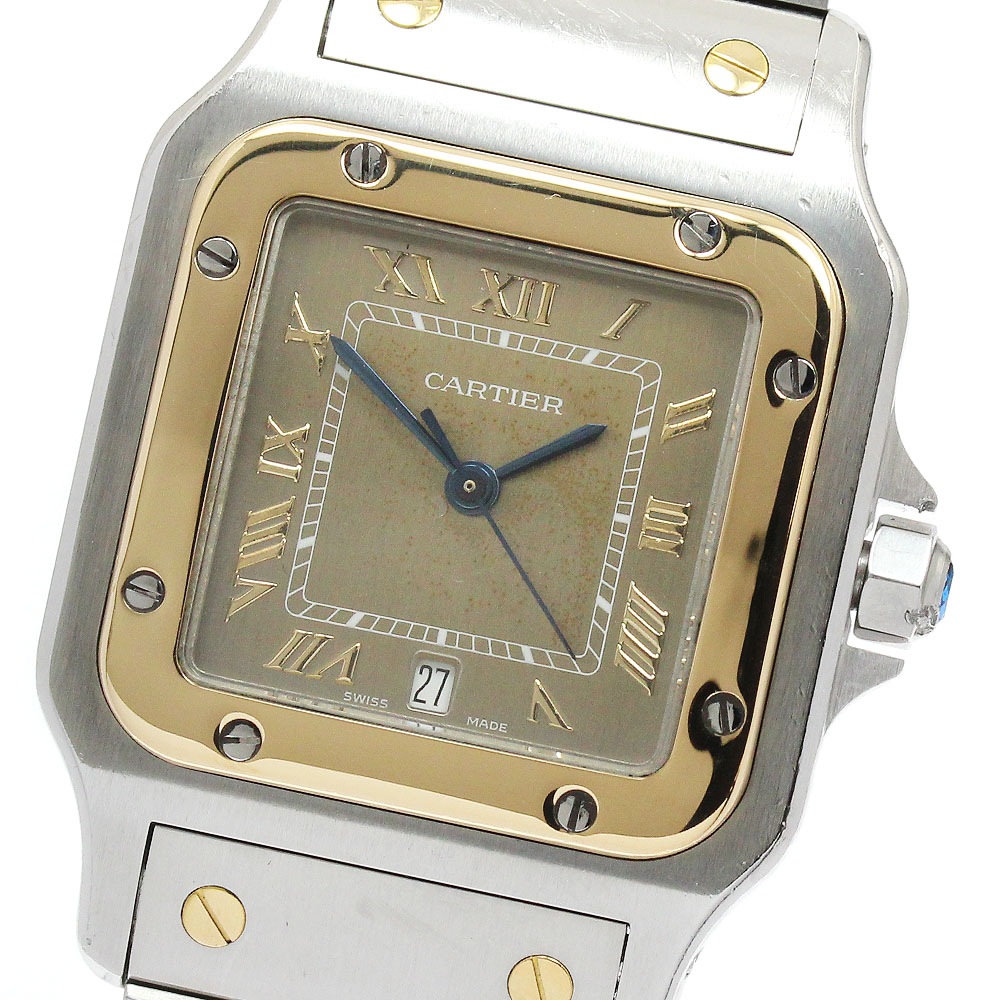 カルティエ CARTIER W20030C4 サントスガルべ LM YGコンビ クォーツ メンズ _886294【中古】