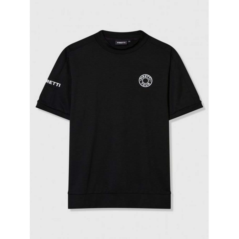 PIRETTI エリートモックネックショートスリーブ Tシャツ M_ブラック