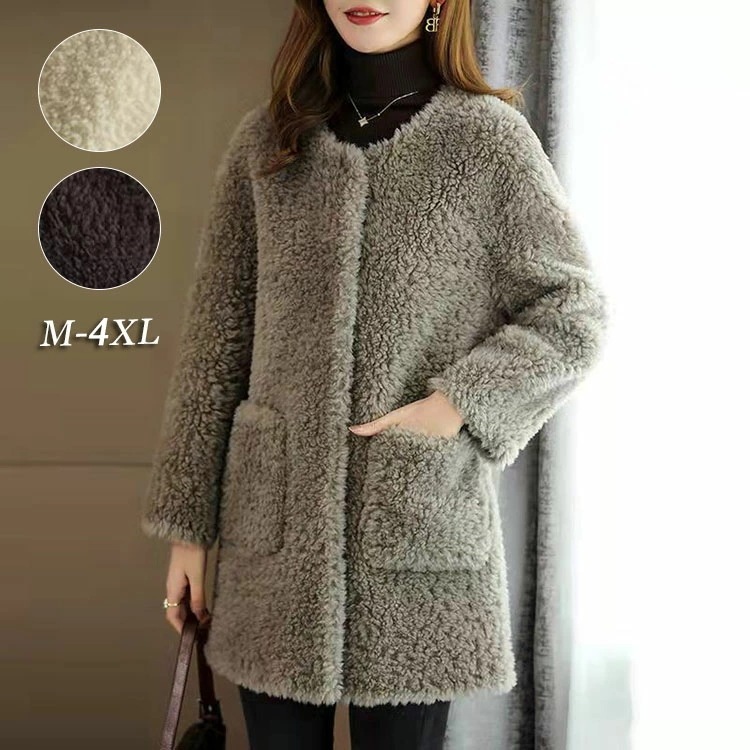 【2025新作】コート アウター レディース 秋 冬 トップス 長袖 羽織 ライトアウター ブルゾン 上品 フェイクムートン ジャケット アウター パーカー 前開き 防寒 あったか ボア 20代 30