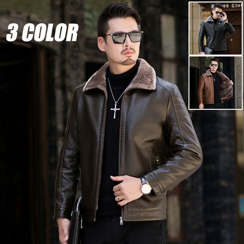 ライダースジャケット 革ジャン 厚手 裏起毛 ムートンジャケット バイク ライダース 高級感メンズファッション コート ジャケット