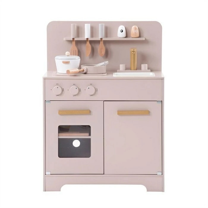 New type追加！子供用 知育玩具 木製 調理器具付き ままごとセット おままごと キッチン 誕生日 台所 子供 収納 まねっこ コンロミニキッチン おもちゃキッチン キッズ ベビー ピンク