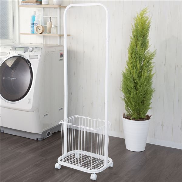 ランドリーハンガーラック ホワイト 組立品 [脱衣所 洗面所]