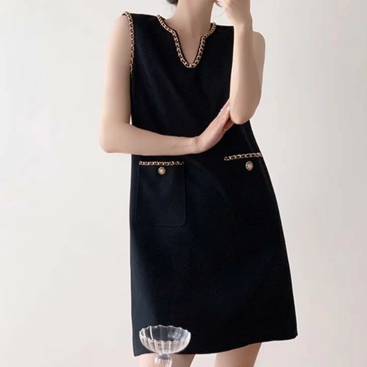 【毎日厳選 】 レディース スカート ワンピース ドレス ミニスカート ミニ ショート 袖なし ノースリーブ Vネック ポケット かわいい 大人可愛い きれいめ シンプル カジュアル 上品 おしゃれ