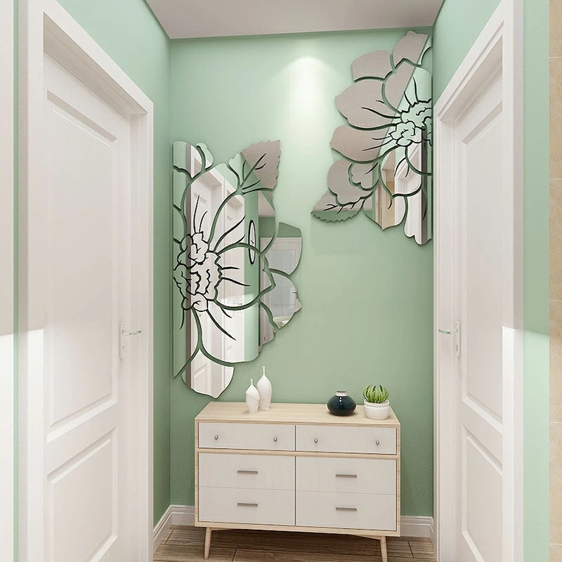 【期間特恵】壁掛け ウォールステッカー レディーズ 立体 飛散防止加工 鏡面 インテリアシール グラスティ 壁紙 大型 アクリルミラー 幼稚園 子供 安全 傷隠し フラワー バラ 牡丹 フラワー 人気 4,983円