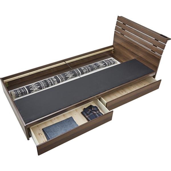 ベッドフレーム 引き出しつき 収納 おしゃれ シンプル コンセント付き