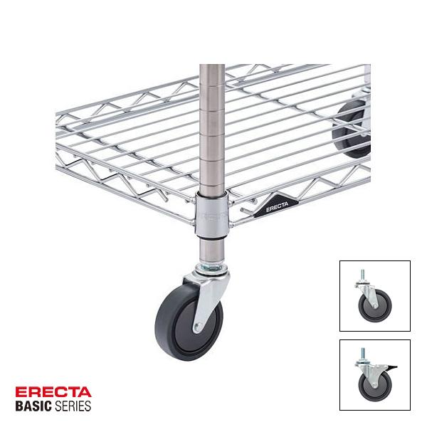 キャスター スチールシェルフ用 収納棚 部品 単品 エストラマーキャスター パーツ コマ タイヤ 車輪 フローリング 傷防止 キズ対策 床 保護 エレクター ERECTA