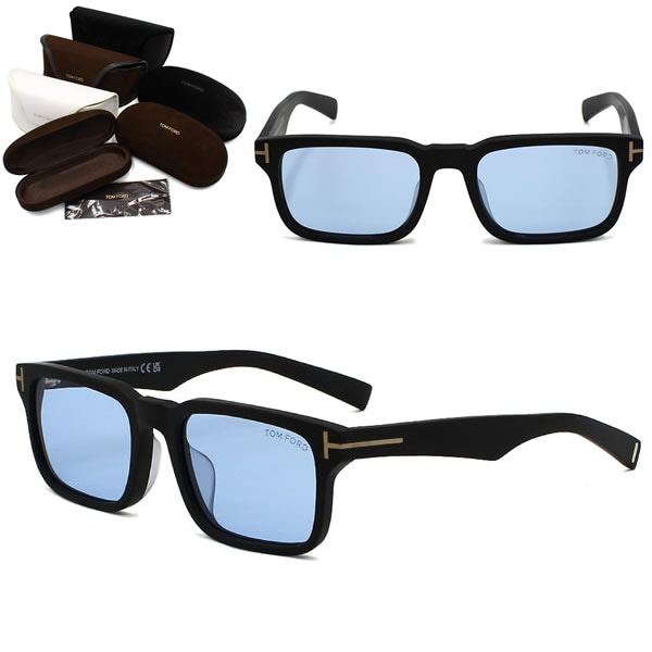 サングラス FT1148-D/S 02V 53 サングラス マットブラック ライトブルー EYEWEAR アジアンフィット メンズ レディース ユニセックス