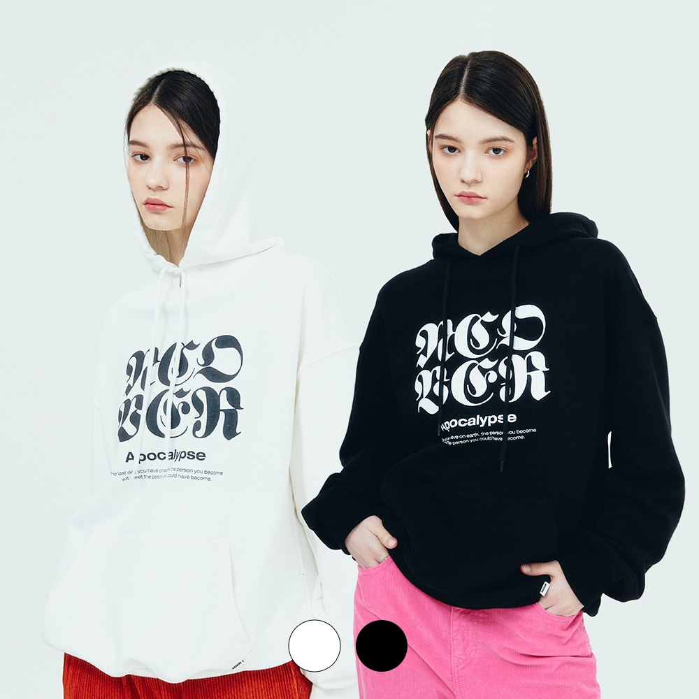 NCOVER ROMAN TYPO HOODIE-2COLOR