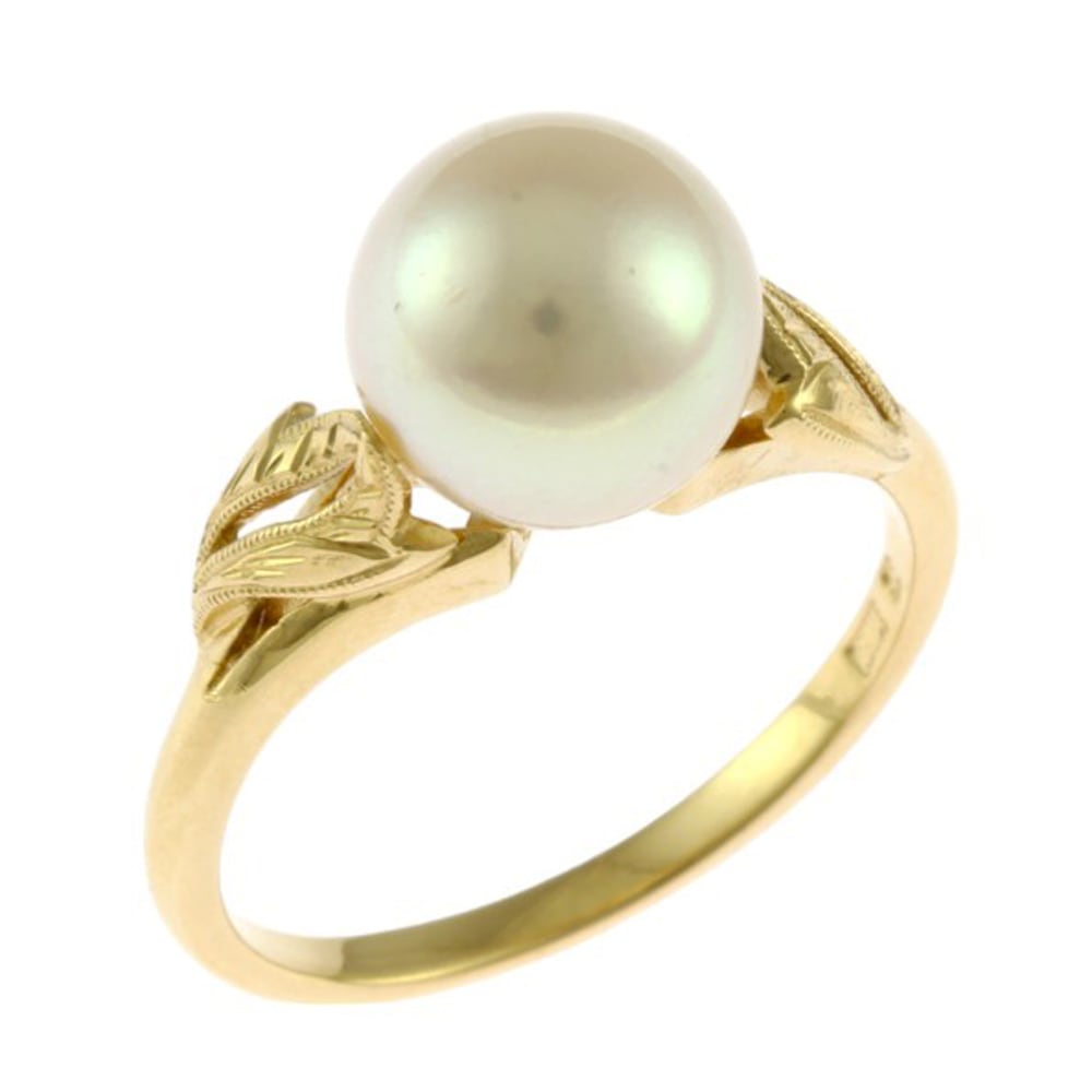 ミキモト リング 指輪 11号 18金 K18イエローゴールド アコヤパール MIKIMOTO 中古 美品