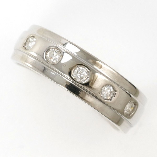 K14 14金 WG リング 指輪 10.5号 ダイヤ 0.13 ジュエリー 中古