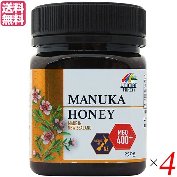 マヌカハニー MGO400+ マルチフローラル 250g ユニマットリケン 4個セット