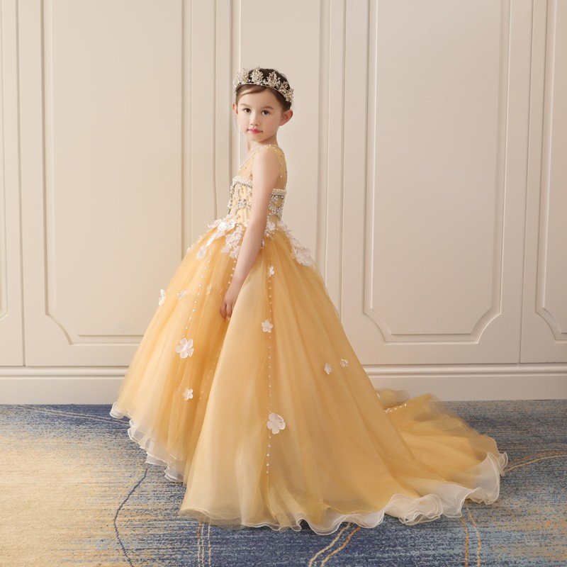 子供ドレス 発表会 ピアノ 豪華なドレス 結婚式 ロングドレス 女の子 演奏会 子供服 キッズ 子ど