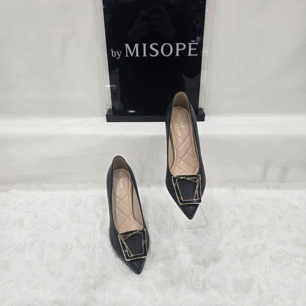 By 女性 モダン ポイント バックル ヒール 112HT411DF006 BLACK 2 JJ