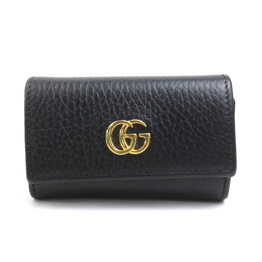 グッチ GUCCI キーケース GGマーモント レザー ブラック ユニセックス 456118 h31138a