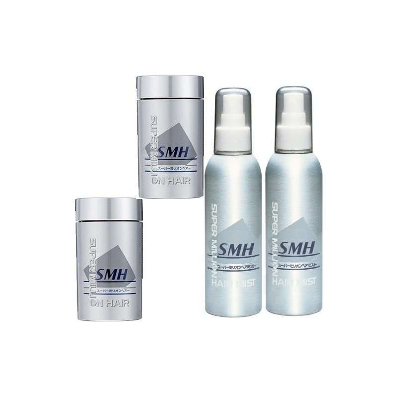 スーパーミリオンヘアー 30ｇ2個 + スーパーミリオン ヘアーミスト 165ml2本 セット (No.1 ブラック)