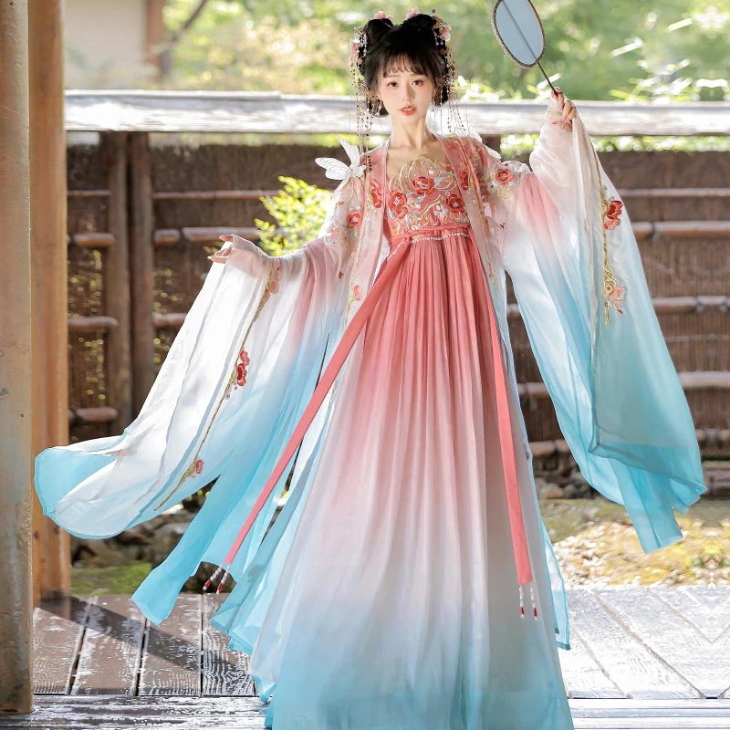 漢服 中国古風 中華服 唐装漢服 漢服仙女 チャイナ服 古風 チャイナドレス コスプレ衣装 仮装 学園祭 中国古代衣装 女性 唐装 舞台衣装 コスチューム一式 写真撮影 伝統模様