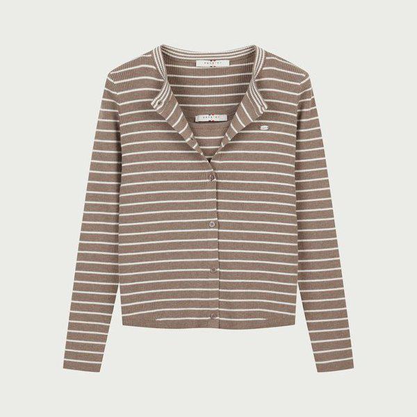 女性ストライプのロゴカーディガンセットアップ_102(10560-140-201-45)