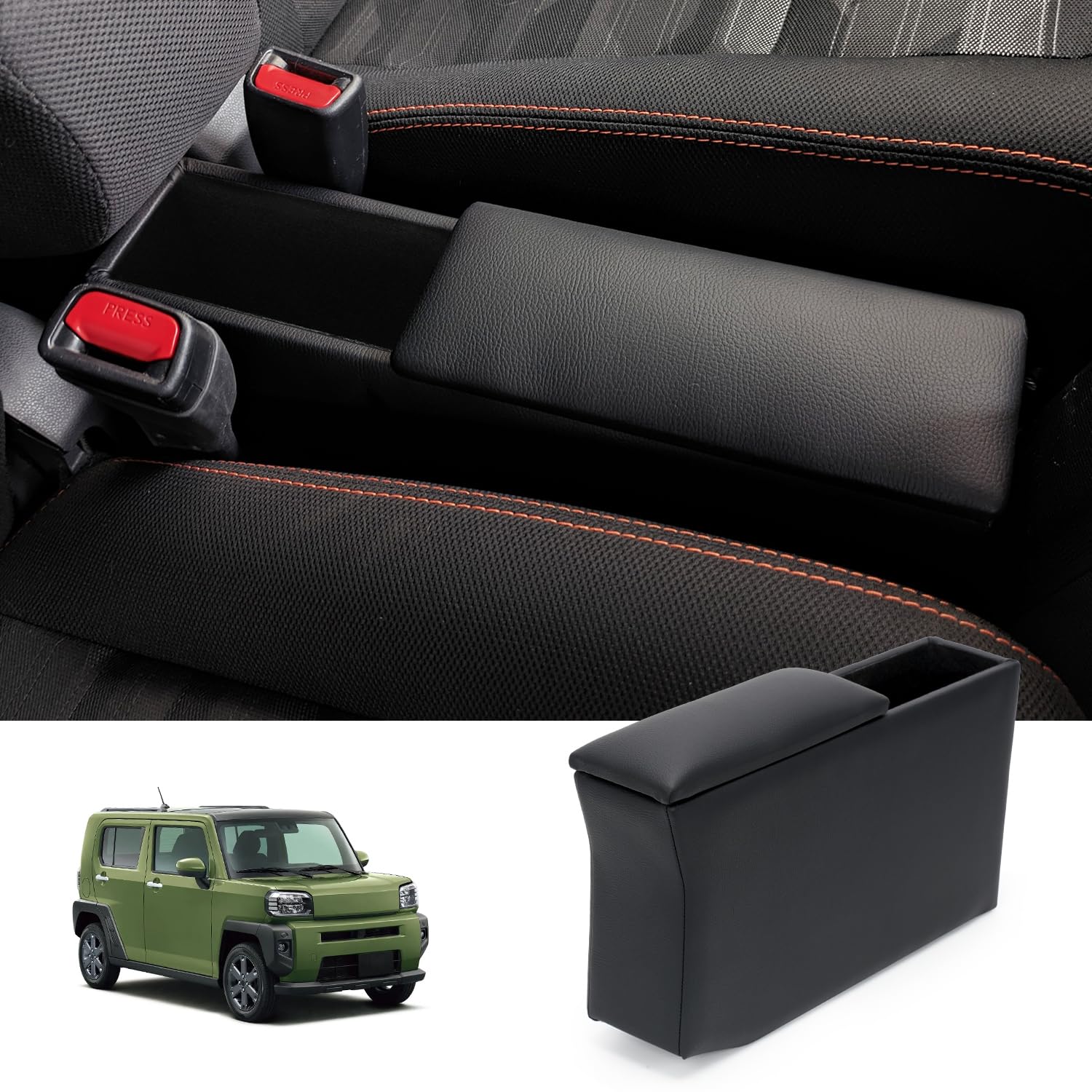 KARUDE ダイハツ タフト専用 アームレスト コンソールボックス 車内収納 肘置き 取付簡単 小物入れ収納ボックス 2020年6月～ LA900S LA910S 引き出しなし