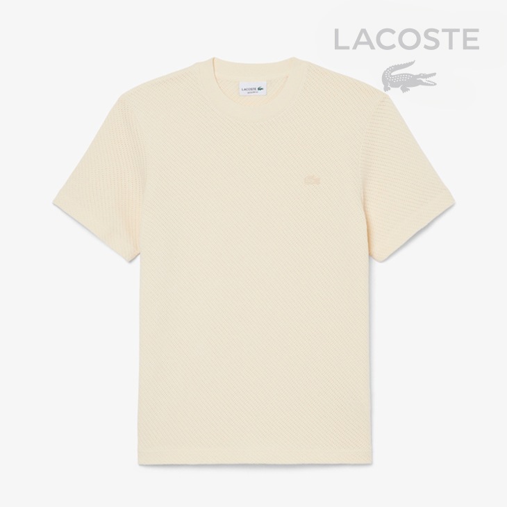 コットン メッシュ ニット Ｔシャツ/ベージュ（TH6324）