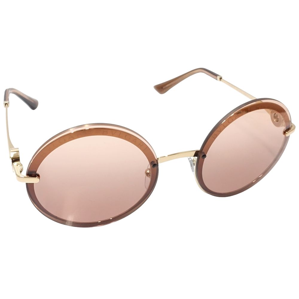 ブルガリブルガリ ラウンド型 6149B-2014 サングラス 5618 140 プラスチック ブラウン ブラウン系グラデーションレンズ/180800【中古】