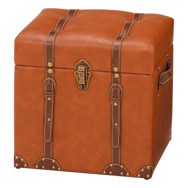 チェスター 収納スツール ライトブラウン・幅40×奥行36×高さ41cm MC-6000LBR