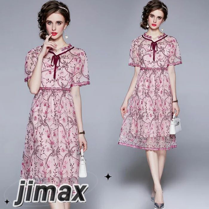 パーティードレス 結婚式 ワンピース ブライズメイド パーティドレス 結婚式 ワンピース ドレス フォーマル 二次会 パーティー 30代 40代 50代 フォーマルドレス ミセス レディース 花柄 刺