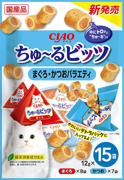 （まとめ買い）ちゅるビッツ まぐろかつおバラエティ 12gx15袋 [x4]