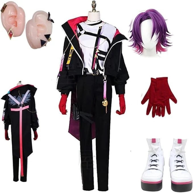 ２点で13o円OFF！【激安SALE】【即納】今だけの特別価格!コスプレ ハロウィン 衣装+ウィッグ＋靴+手袋+イヤリング 学園祭 ハロウィン vtuber バーチャル 仮装 セラフダズルガーデン 楽