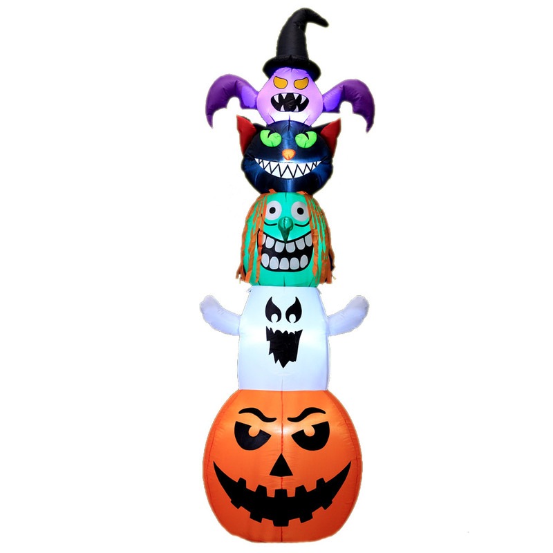 240cm ハロウィンピラミッドインフレータブル 【 インテリア 雑貨 イルミネーション エアブロー 装飾品 光る エアバルーン エアーブロー 電飾 デコレーション ライト 飾り 】