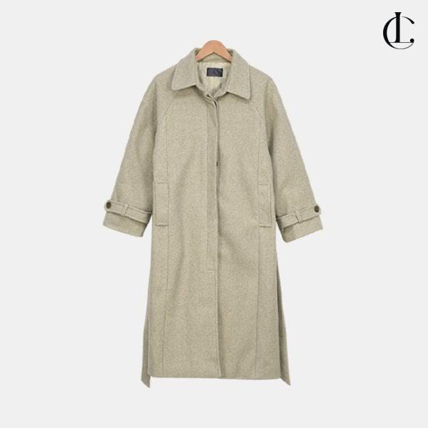 女性の冬のクラシックアウターベーシックシングルボタンジャケットロングストラップベルトコートLOLT003