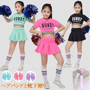 Qoo10] 髪飾りと靴下贈り キッズダンス チアダン