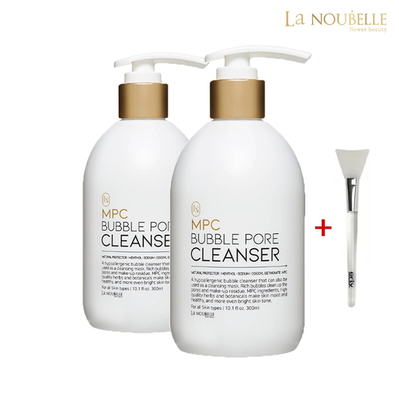 【皮膚サロン製品】MPCバブルフォア クレンザー(毛穴クレンジング)300ml x 2 + 高級シリコンパックブラシ 毛穴集中クレンジング/クーリング/熱感緩和/韓国正規品(+サンプル追加贈呈)