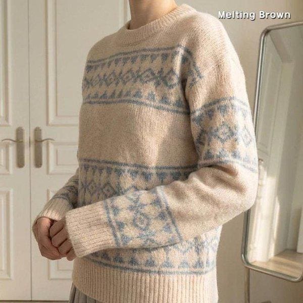 女性用冬ルーズフィットニットセーターPR26