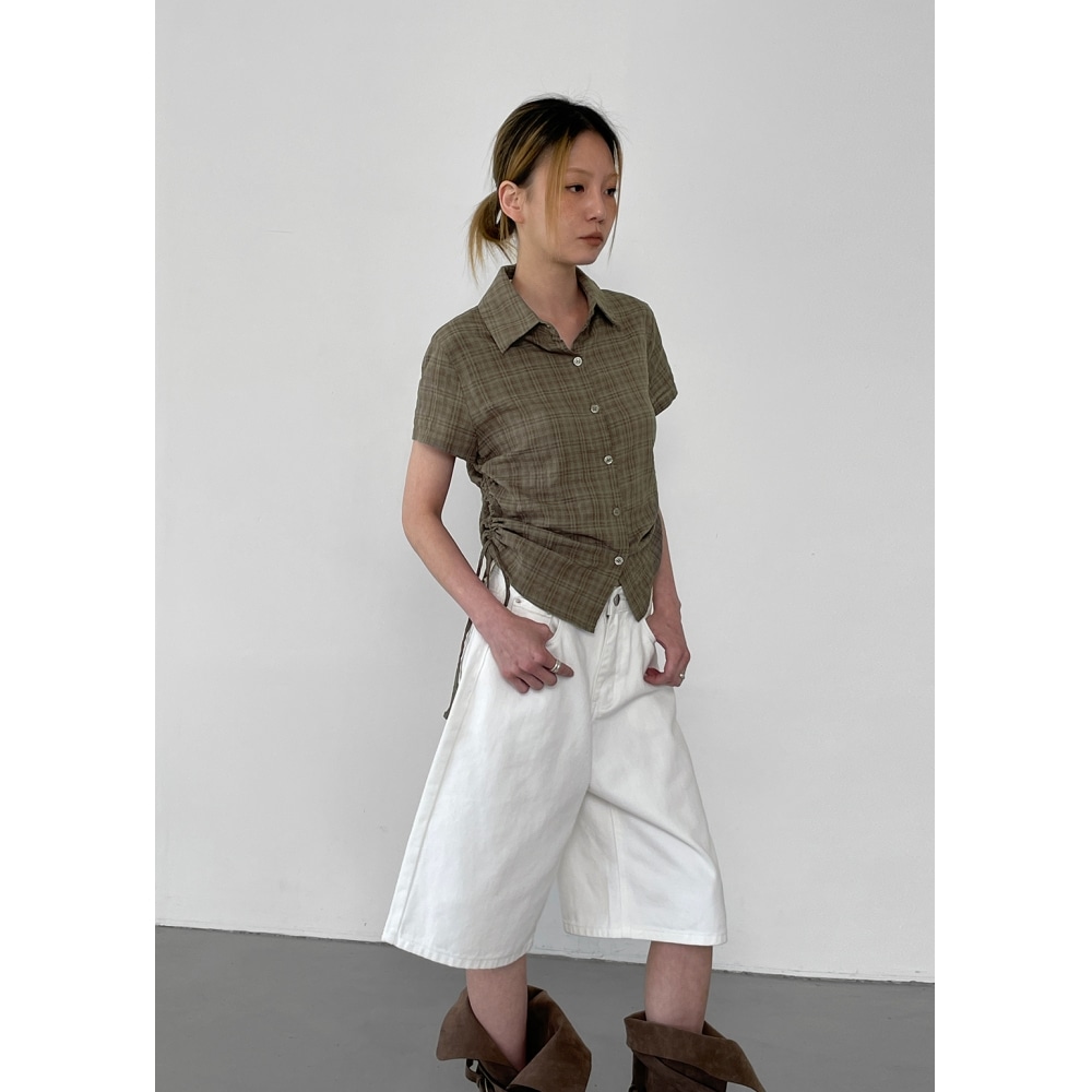 ブラックアップ 夏 チェック シャツ 半袖 シャーリング パイキ