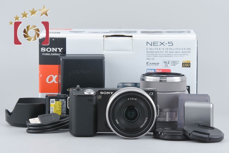 α NEX-5 ダブルレンズキット ブラック 元箱付き