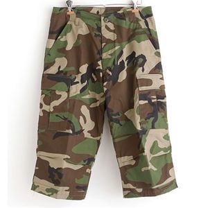 アメリカ軍 BDU クロップドカーゴパンツ ／迷彩服パンツ Mサイズ リップストップ ウッドランド レプリカ