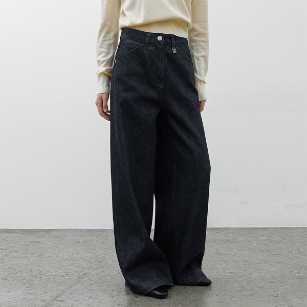 (PT-5703)ESSENTIAL INDIGO WIDE PANTS