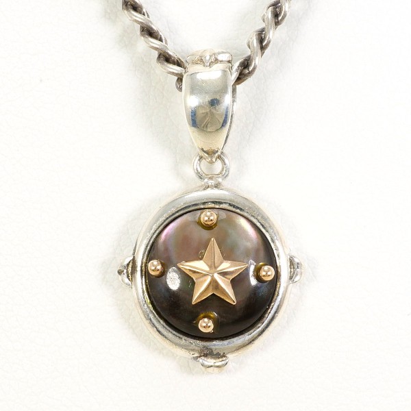 シルバー 合金(YGメッキ) ネックレス シェル 総重量約12.3g 約48cm ジュエリー 中古