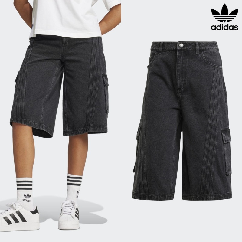 [ADIDAS] アディダス レディース Adilenium シーズン2 デニムカプリショーツ / BLACK