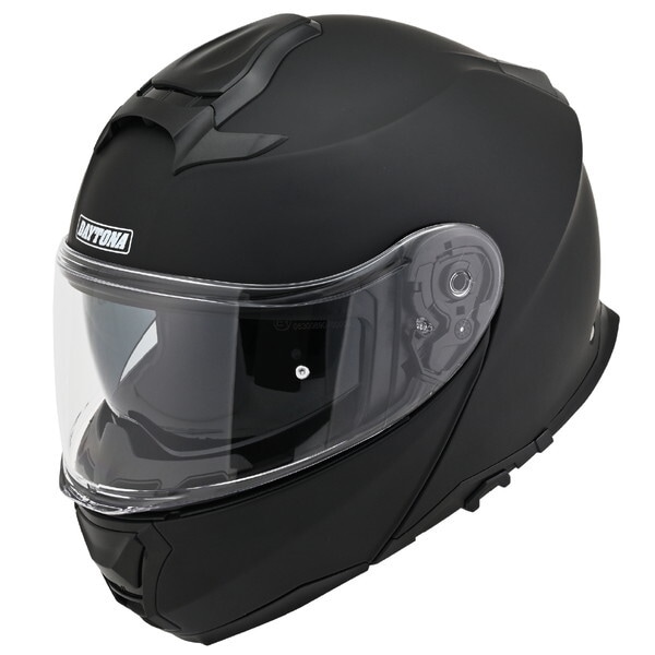 D61131 DN010BTシステムヘルメット バイク用 SG規格 高強度ABS フリップアップ ピンロックシート付 インナーバイザー スピーカーホール装備 マットブラック Lサイズ(59-60cm)