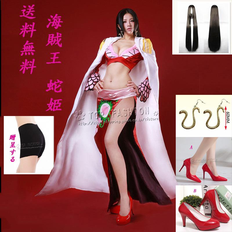 ONE PIECE海賊王姫 ボアハンコックチャイナドレス コスチュームコスプレ衣装ウイッグ 靴 イヤリング 変装仮装cosplayクリスマス373