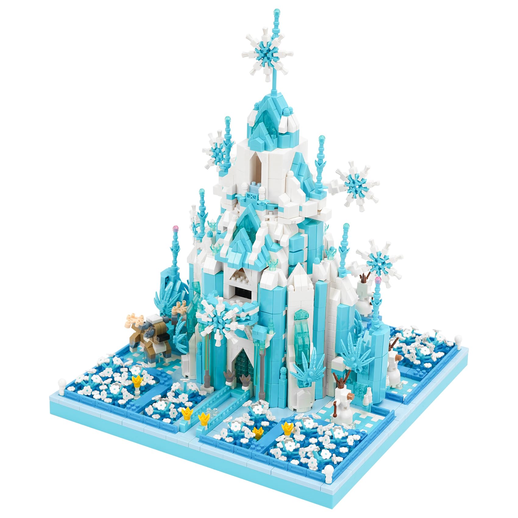 (氷の城) 贈り物 プレゼント クリスマス 誕生日 ギフト 新年 祝い 大人 子供 組立 宮殿 ミニブロック お城 立体パズル おもちゃ 氷の城 虹の城 魔法の城 ブロック LULUFUN