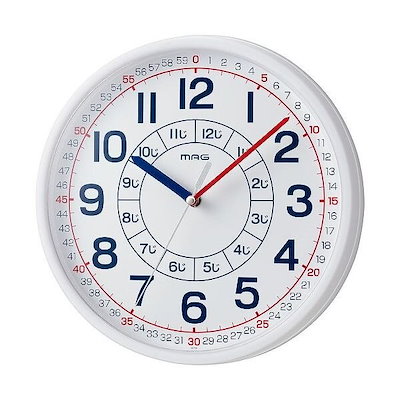 他サイト： ノア精密 掛け時計 ホワイト 知育時計 よめる W-736 おうちのかたへのアドバイスシート入り WH-Zの商品画像